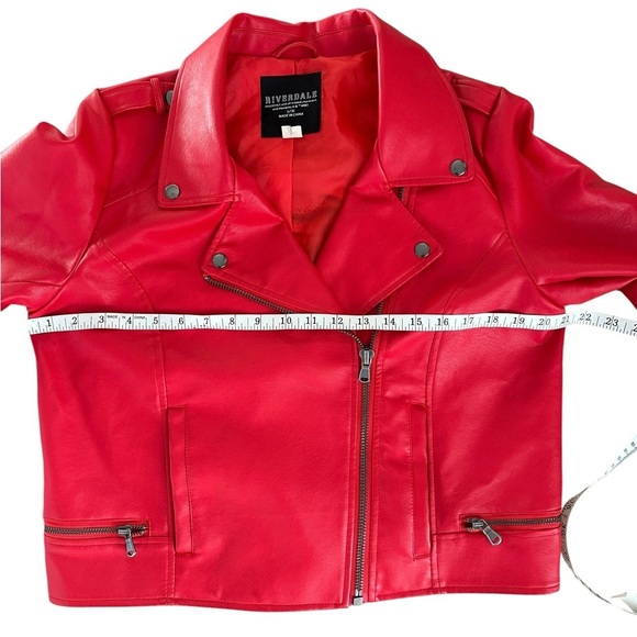 Riverdale South Side Serpents Red Faux Leather Jacket – Women’s L - Picture 3 of 11